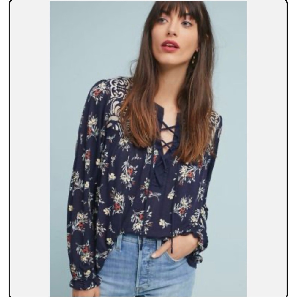 Anthropologie Sydney Floral Top by One September Large - Picture 12 of 12
